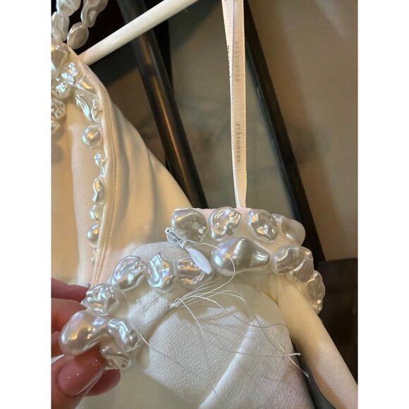 retrofete Kristi Pearl Embellished Mini Dress White Womens Size Small - Picture 8 of 13